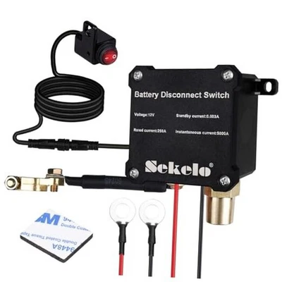 Interruptor de desconexión de batería 12V 250A, control en cabina con cable de 3 metros, IP66  Foto 1 de 4