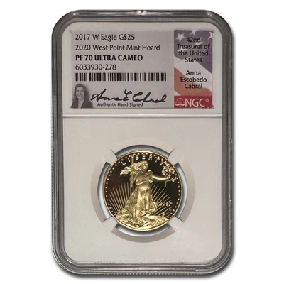 2017-W 1/2 oz American Gold Eagle PF-70 NGC (WP Hoard, Cabral) - Image 1 of 3
