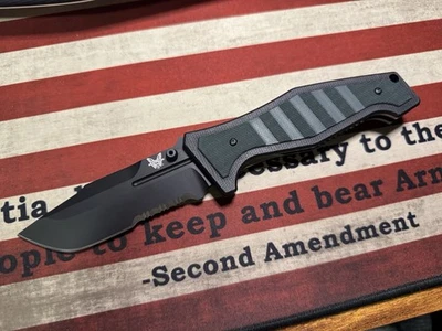 Benchmade 757SBK Shane Sibert Vicar 3.9" S30V Black Combo Blade, G10, Liner Lock - Image 1 of 4