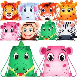 Hillban 16 Pcs Animal Drawstring Bags for Kids Party Favors Drawstring Backpa... - Picture 1 of 7