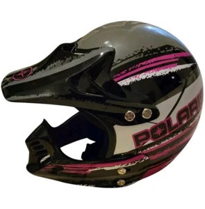 Polaris Helmet Black Pink Gray White ATV Safety DOT Size M - Picture 1 of 10