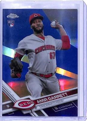 2017 Topps Chrome Blue Refractor #83 Amir Garrett 74/150 Cincinnati Reds Rookie - Image 1 of 2