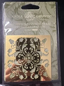 FLORAL MOTIF 5801S Anna Griffin All Night Media Brass Embossing Stencil - Picture 1 of 1