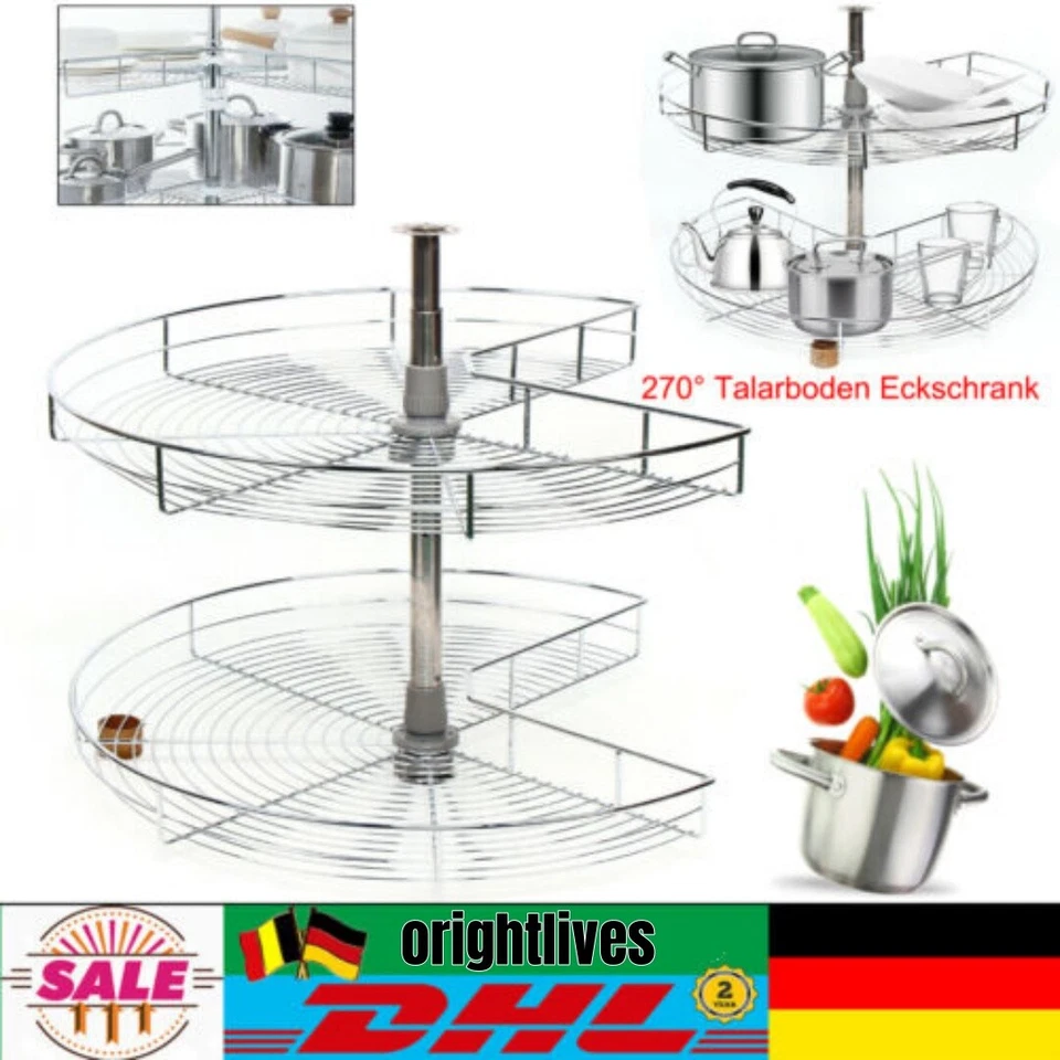 Giostra con pentole armadio da cucina 270° pavimento a talar armadio ad angolo piano girevole pavimento a giostra - Immagine 1 di 4