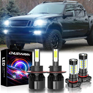 For Ford Explorer Sport Trac Adrenalin 08-10 6000K LED Headlight Fog Light Bulbs