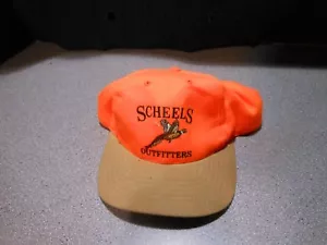 SCHEELS OUTFITTERS Strap back Hat Cap Hunter Blaze Orange Pheasant gco - Picture 1 of 3