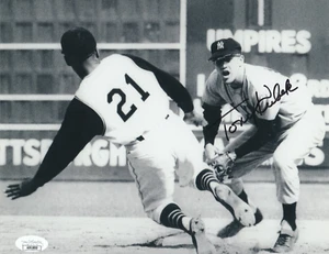 TONY KUBEK NEW YORK YANKEES W/ ROBERTO CLEMENTE JSA AUTHENTICATED SIGNED 8x10 - Picture 1 of 1