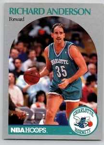 Tarjeta de baloncesto 1990-91 NBA Hoops #49 Richard Anderson Charlotte Hornets - Imagen 1 de 2