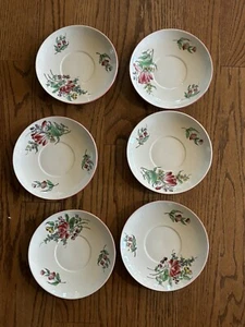 K&G Luneville France Set Of 6 Floral Plates 7 Inch - Picture 1 of 10