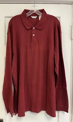 Covington Men's Long Sleeve Polo Shirt size XL,  Dark Red  100% Cotton - Image 1 of 4