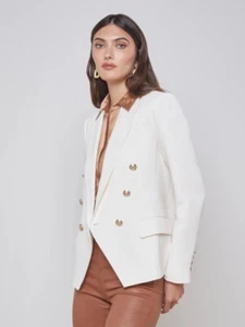NUEVO AUTÉNTICO L'AGENCE Kenzie Blazer Marfil/Perla Plata - Imagen 1 de 6