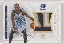 2014-15 Panini National Treasures NBA Materials Prime /25 Russ Smith Rookie RC