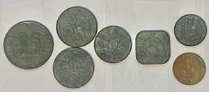 WUNDERBARE GRUPPE HOLLÄNDISCHER ZINKMÜNZEN 2.WK 1941-43 1, 2 1/2, 5, 10, 25 Cent +1 - Bild 1 von 2