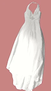 Sz 8 , size M ,  Taffeta A Line Halter Sequin Top  , taffeta wedding dress train - Picture 1 of 5