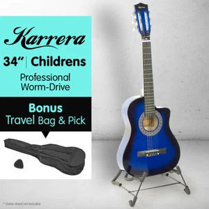 NEW BLUE CHILDRENS ACOUSTIC GUITAR IDEAL KIDS GIFT 1/2 size - Picture 1 of 6