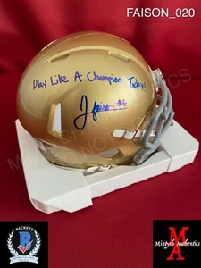 Jordan Faison signed Riddell speed mini helmet Notre Dame Football Beckett COA - Picture 1 of 2