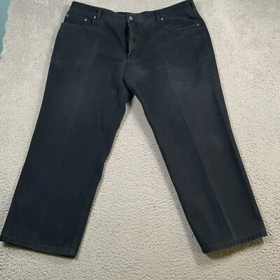 Pantalones de mezclilla para hombre Brooks Brothers 42x28 cremallera recta pierna ancha lavado oscuro dobladillo Foto 1 de 4