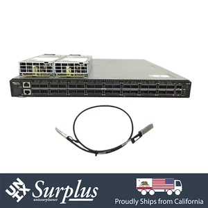 32 Port 100GbE QSFP28 Dell Z9100-ON 2x 10GB SONIC ONIE Switch + 1x 1M DAC 100GB - Picture 1 of 9