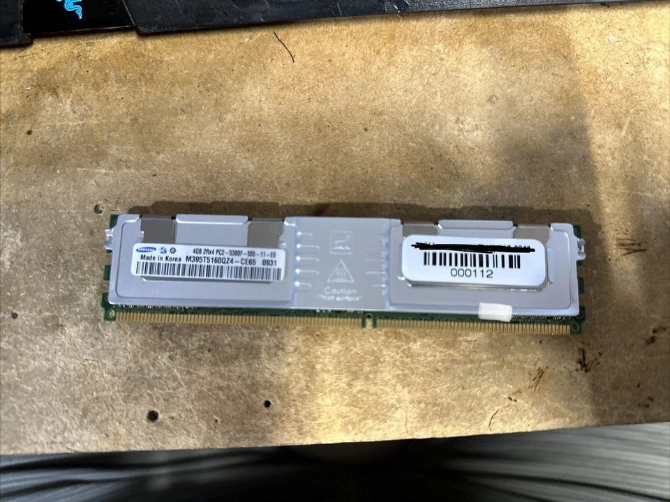 Samsung 4GB 2Rx4 PC2-5300F-555-11-E0 DDR2-667MHz M395T5160QZ4-CE65 Server RAM - Image 1 of 2