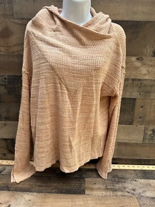 Free People Beach Hooded Shirt One Body XS Rust Long Sleeve Boho Casual - Picture 1 of 5
