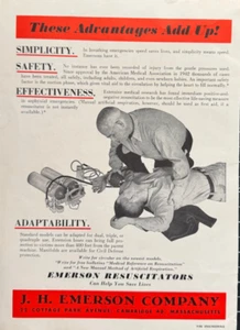 J. H. Emerson Co. Cambridge MA Resuscitators Save Lives Vintage Print Ad 1957 - Bild 1 von 4