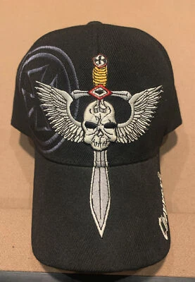 Mens Choppers  The Supreme Cap Black Hat Embroidered Sword/Skull  Adjustable OS - Image 1 of 4