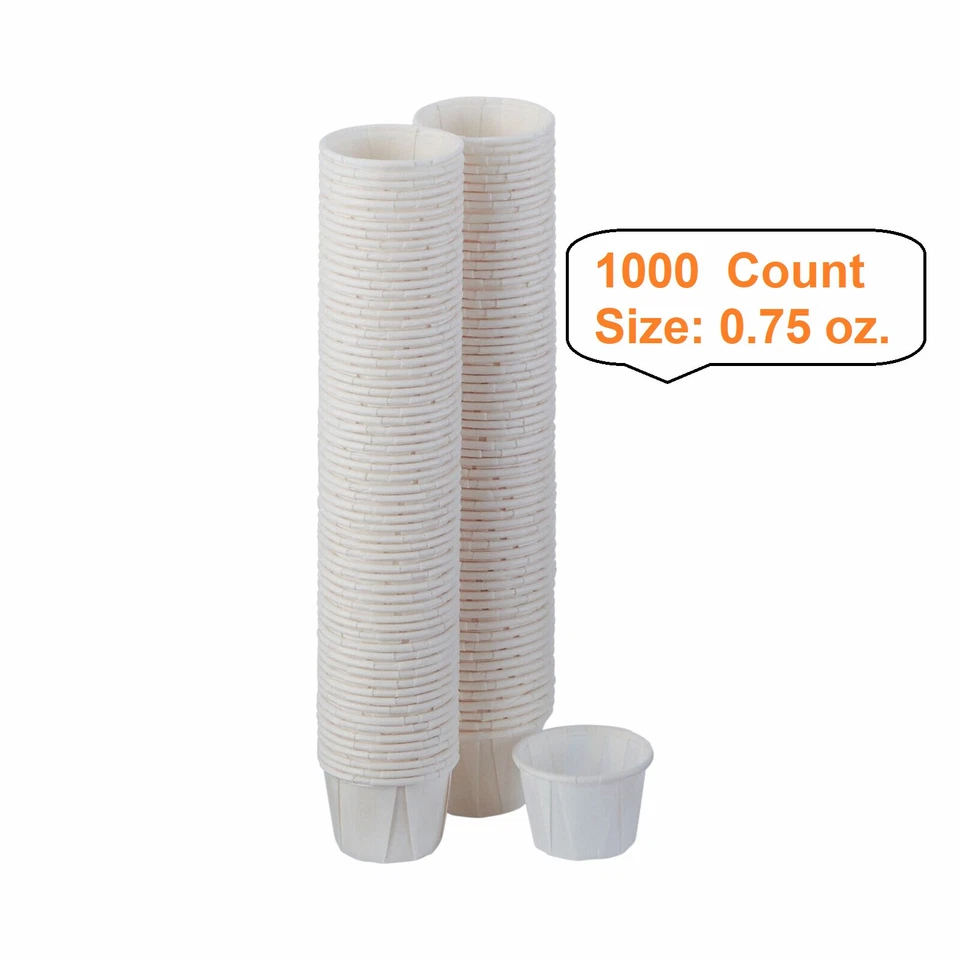 Solo 0.75 Oz Paper Souffle Cups 3 Sleeves of 250 Each 750 Total