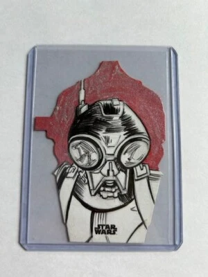 Star Wars Mandalorian Chrome, Matt Stewart Shaped Artist Sketch Card 1/1 - Image 1 of 2