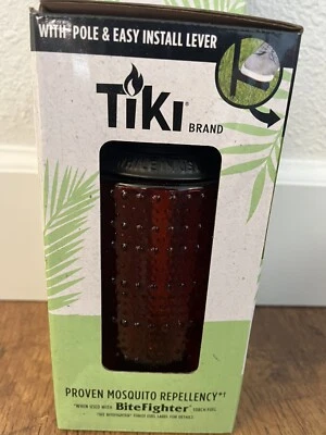 TIKI Brand Convertible Torch, 68” Full Size, 54" Garden 8” Table Red Glass NEW - Image 1 of 4