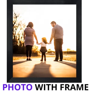 8"x10" Custom Picture With Wood Frame Print Your Own Photo Portrait Black - Picture 1 of 11