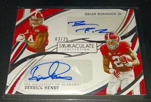 2022 IMMACULATE COLLEGIATE DUAL AUTO DERRICK HENRY & BRIAN ROBINSON JR./25 BAMA - Picture 1 of 2