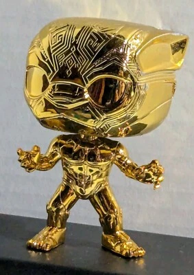 Funko Pop Marvel Pantera Negra #383 Dorado Cromo Suelto Foto 1 de 2