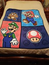 Nintendo Super Mario Bros Fleece Blanket Mario Luigi Soft Official Licensed