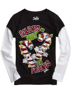 NWT Justice Girls X-Mas Holidays Are MINT For Friends 2Fer Tee U Pick Size NEW - Picture 1 of 1