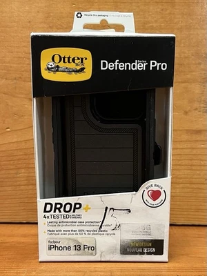 OtterBox Rugged Anti-Microbial Defender Pro iPhone 13 Pro Black Belt Clip - Image 1 of 3