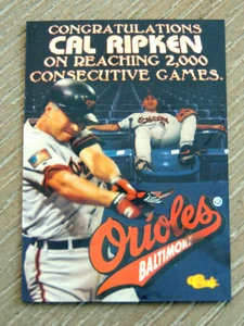 CAL RIPKEN JR  1994  CLASSIC "2000 CONSECUTIVE GAMES" #CR1    BALTIMORE ORIOLES - Picture 1 of 2