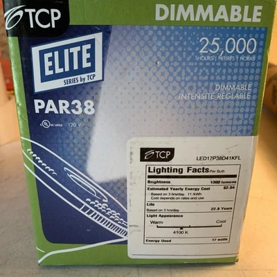 TCP-LED17P38D41KFL PAR38 LED 17W Flood Med E26 Base Dimmable 120V NEW IN BOX WYZ - Image 1 of 4