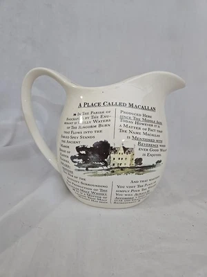 Jarra de agua de whisky escocés vintage HCW Macallan buen estado dos caras Ir10 Foto 1 de 4