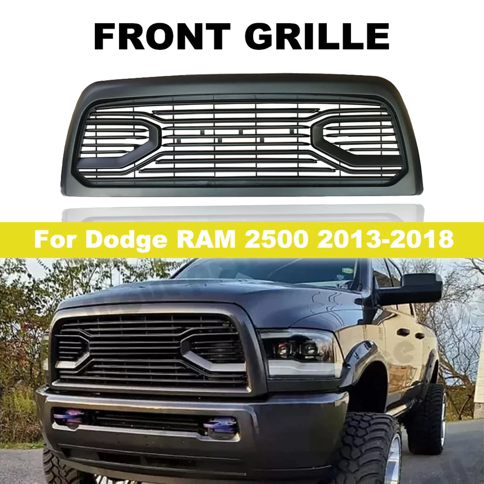 Parrilla delantera con letras negra mate estilo Big Horn para Dodge Ram 2500 2013-2018 Foto 1 de 4