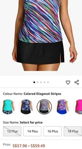 Women's 2pc Tankini, NWT, Size 16W, Multicolor,adjustable Straps, Skirt Bottom. - Picture 1 of 11