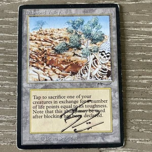 Vintage MTG Arabian Nights Diamond Valley HP Signed Magic: the Gathering - Picture 1 of 2