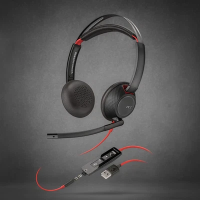 Plantronics Blackwire C5220 Binaural Headset — USB-A + 3.5 mm, Stereo, Black - Image 1 of 4