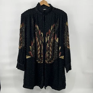 Vintage B2 & US by Mark & John Damen schwarz Perlen Sequenz lange Strickjacke Jacke - Bild 1 von 14