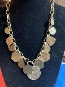 "Collar de monedas Chicos tono oro ajustable 16-20"" B154" - Imagen 1 de 6