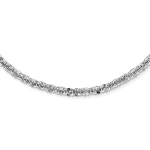 Collar de plata de ley chapado en rodio talla diamante 18,25" 14,96 gm - Imagen 1 de 3