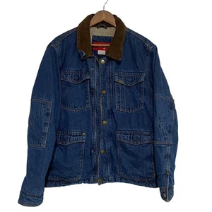 Chaqueta de mezclilla Wrangler para hombre grande Jean Sherpa forrada pana cuello abrigo - Imagen 1 de 13