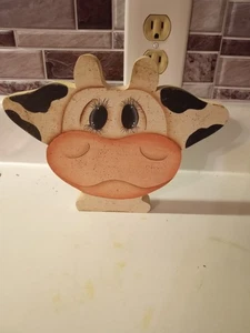 HOLZ KUHKOPF HANDGEFERTIGT SKURRIL VINTAGE VERKAUFT WIE BESEHEN - Bild 1 von 4