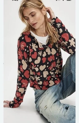 Nuevo sin etiquetas Suéter Cardi Estampado Nocturno Free People Talla Mediana  Foto 1 de 4