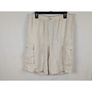 Tommy Bahama Relax Leinen Cargo Shorts beige/hellbraun Herren Größe Medium - Bild 1 von 10