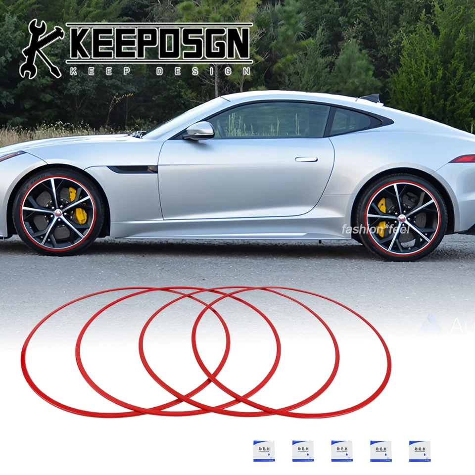 4X Car Wheel Hub Rim Edge Protector Guards Ring Tire Aluminum for Jaguar F Type Foto 1 de 4